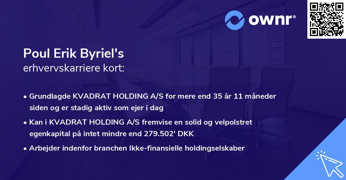 Poul Erik Byriel's erhvervskarriere kort