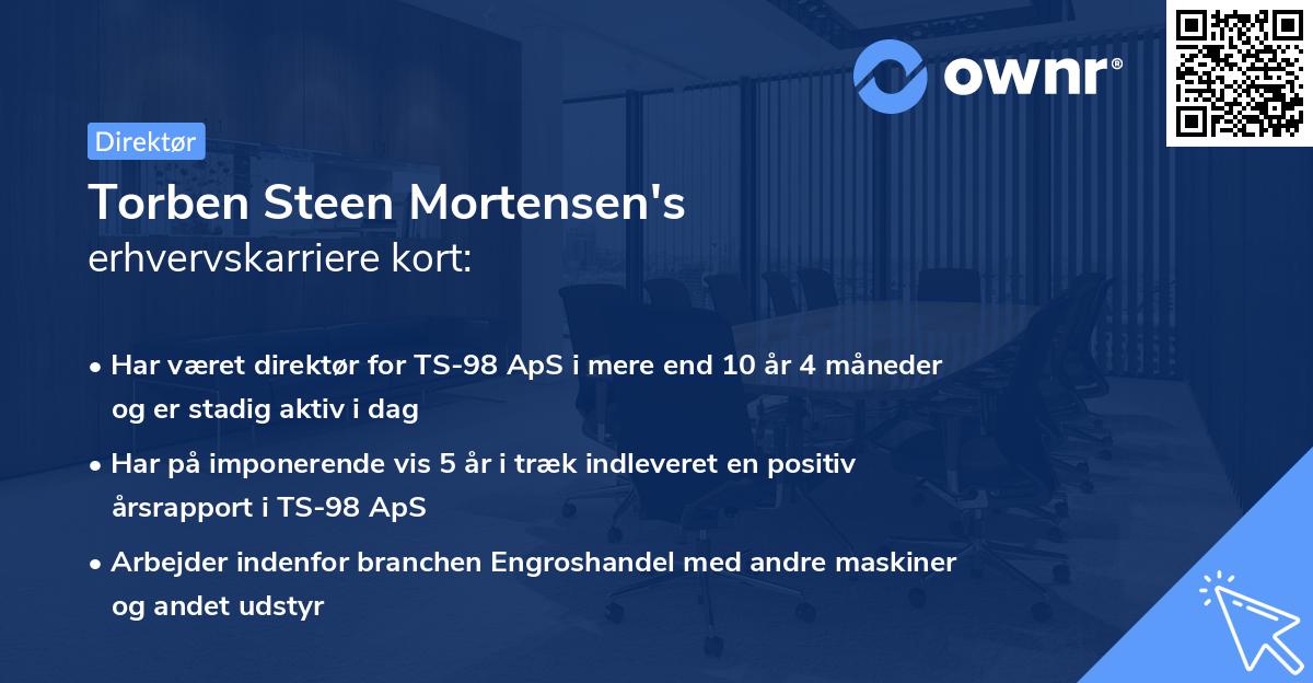 Torben Steen Mortensen's erhvervskarriere kort