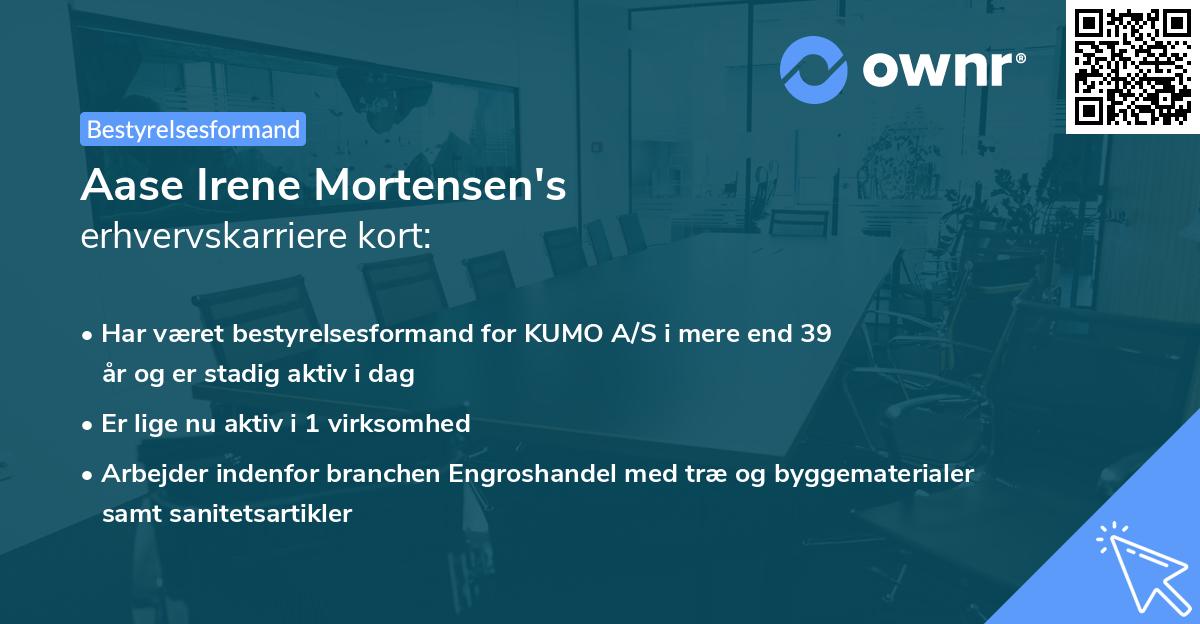 Aase Irene Mortensen's erhvervskarriere kort