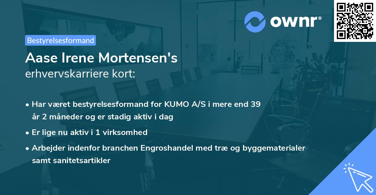 Aase Irene Mortensen's erhvervskarriere kort