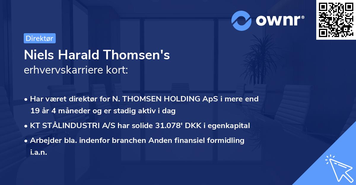 Niels Harald Thomsen's erhvervskarriere kort