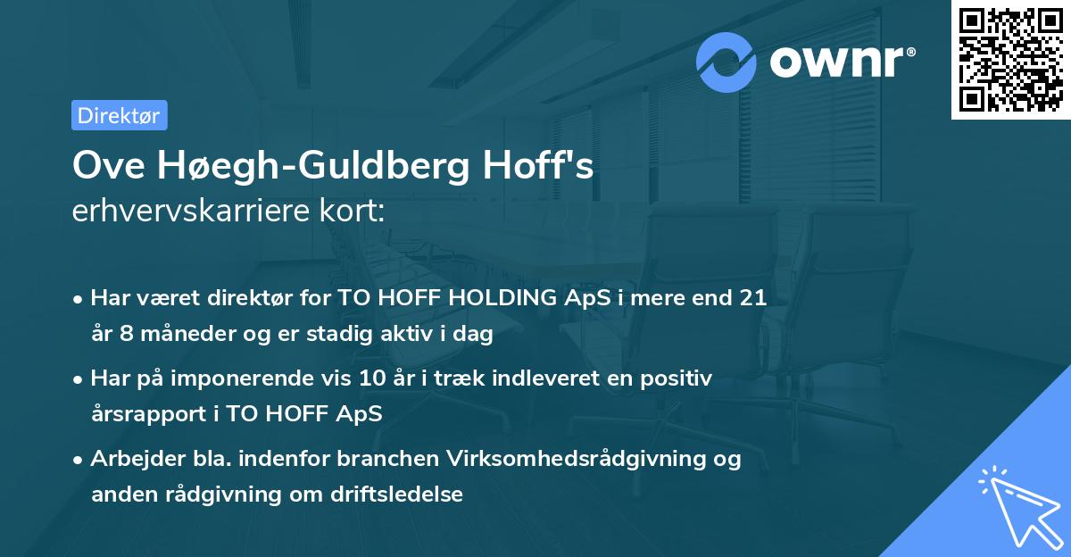 Ove Høegh-Guldberg Hoff's erhvervskarriere kort