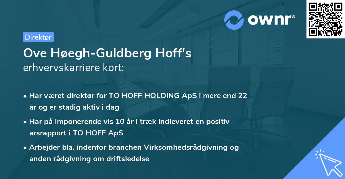 Ove Høegh-Guldberg Hoff's erhvervskarriere kort