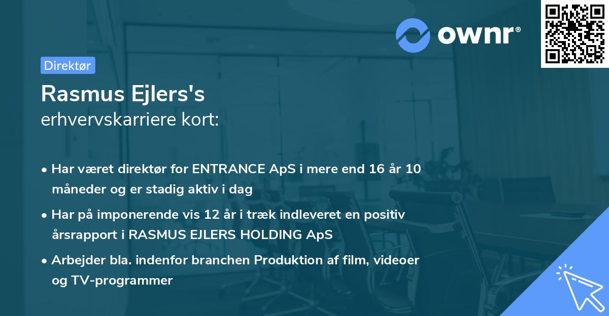 Rasmus Ejlers's erhvervskarriere kort