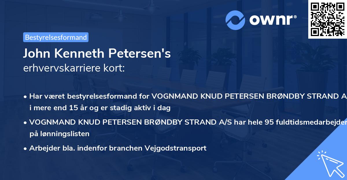 John Kenneth Petersen's erhvervskarriere kort