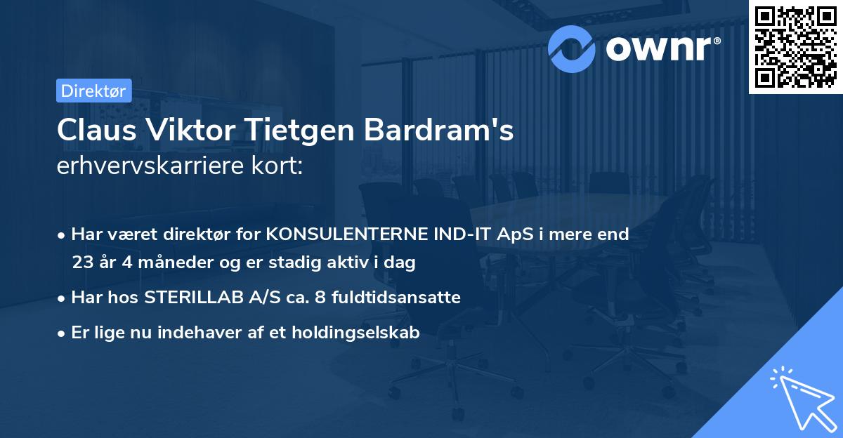 Claus Viktor Tietgen Bardram's erhvervskarriere kort