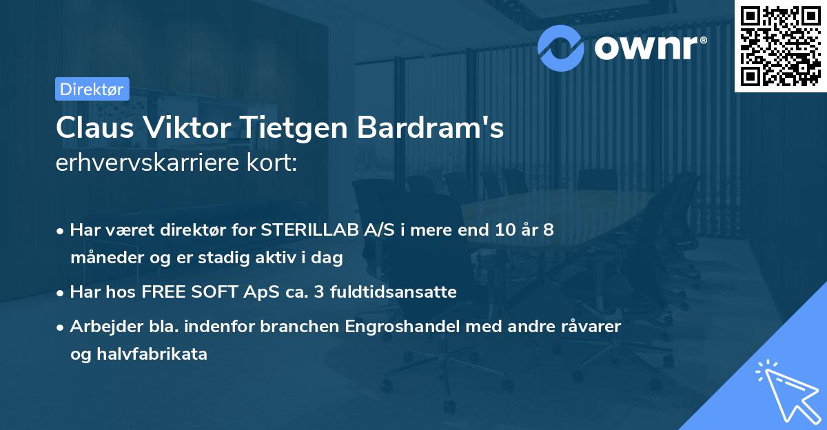 Claus Viktor Tietgen Bardram's erhvervskarriere kort