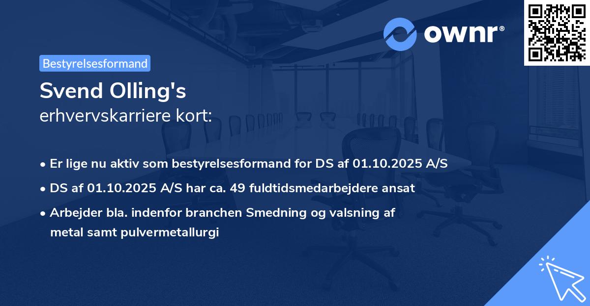 Svend Olling's erhvervskarriere kort
