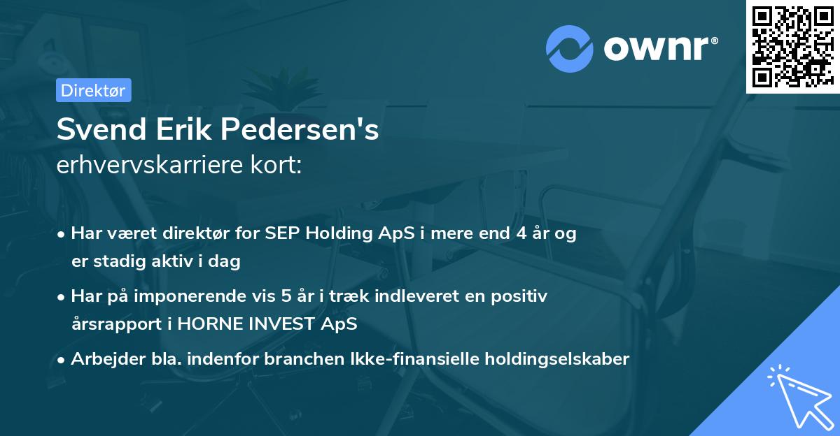 Svend Erik Pedersen's erhvervskarriere kort