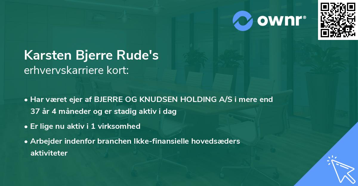 Karsten Bjerre Rude's erhvervskarriere kort