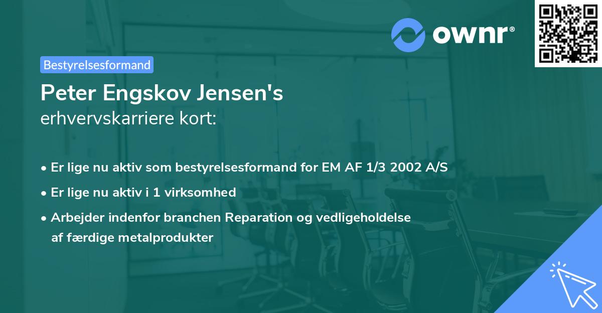 Peter Engskov Jensen's erhvervskarriere kort