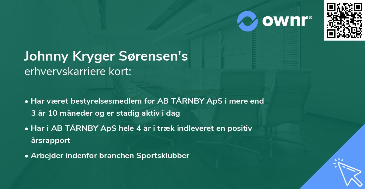 Johnny Kryger Sørensen's erhvervskarriere kort