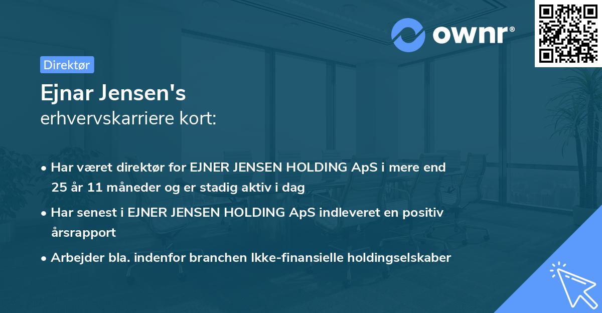 Ejnar Jensen's erhvervskarriere kort