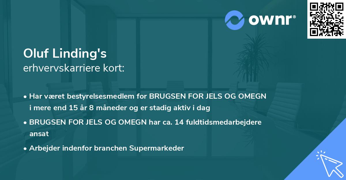 Oluf Linding's erhvervskarriere kort