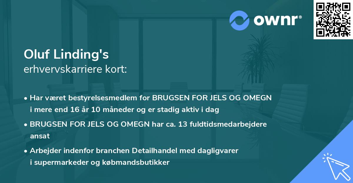 Oluf Linding's erhvervskarriere kort