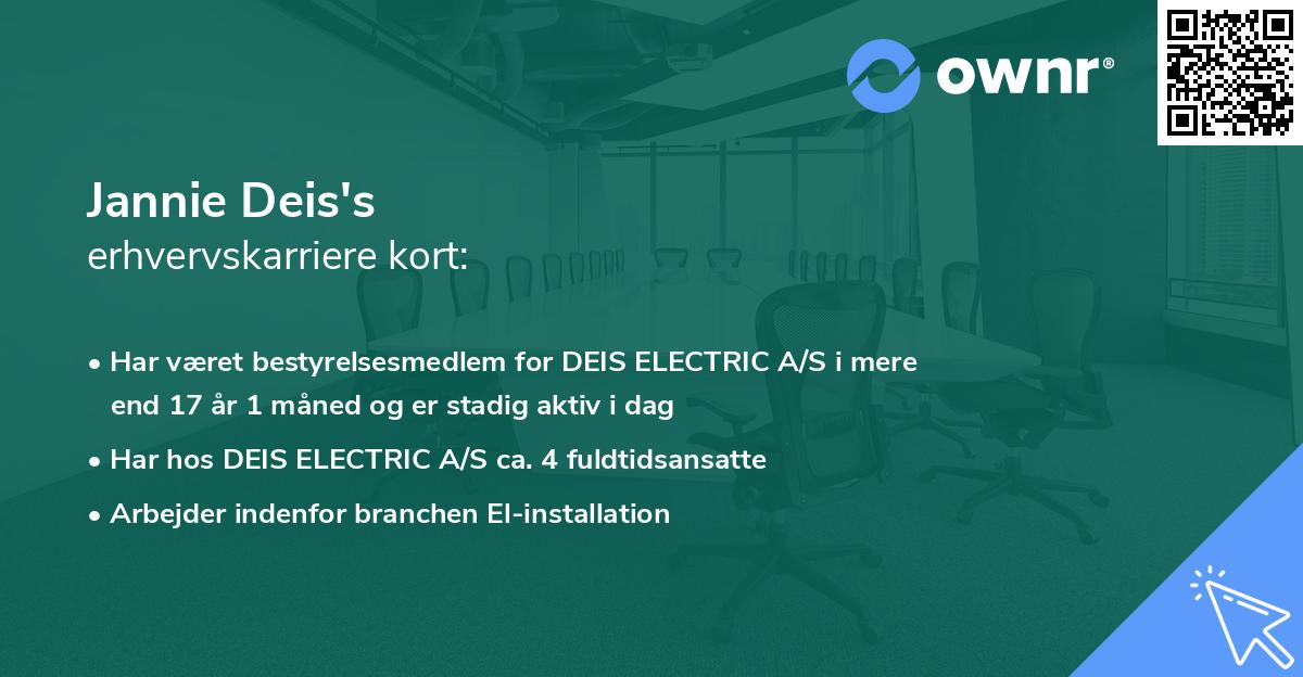 Jannie Deis's erhvervskarriere kort