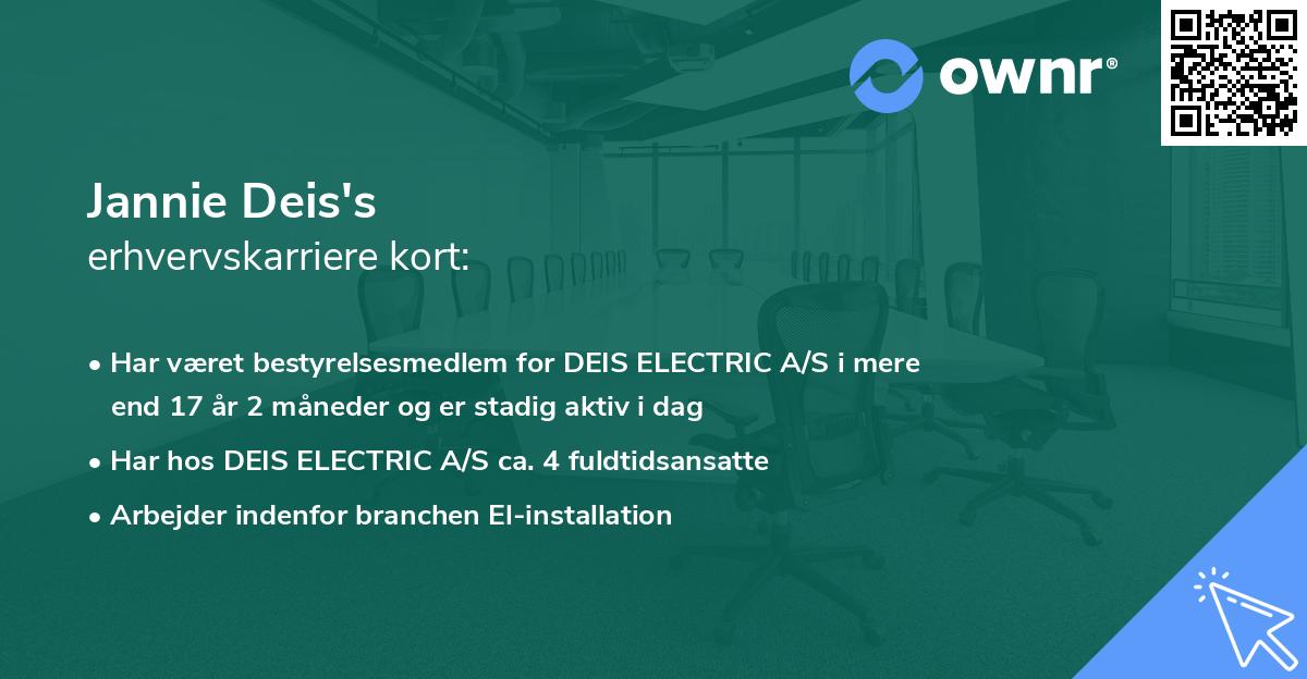 Jannie Deis's erhvervskarriere kort