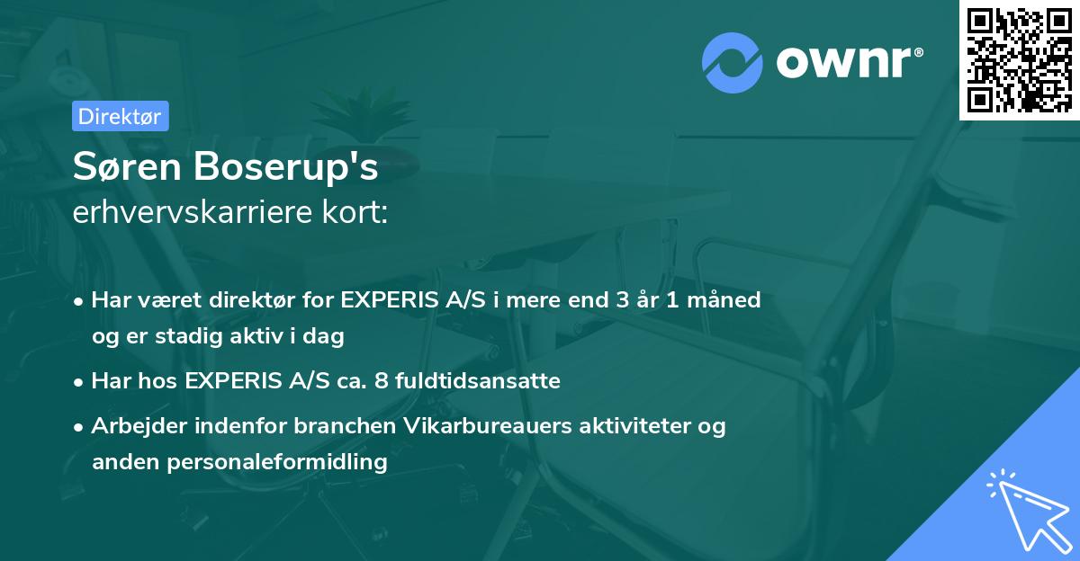 Søren Boserup's erhvervskarriere kort