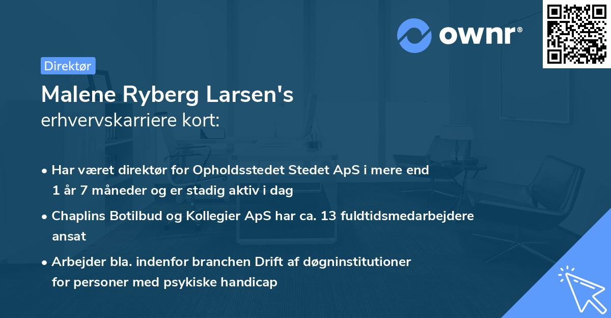 Malene Ryberg Larsen's erhvervskarriere kort