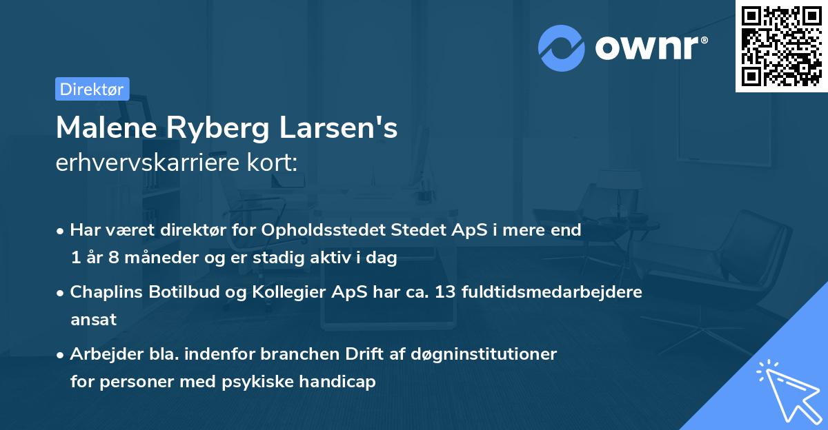 Malene Ryberg Larsen's erhvervskarriere kort