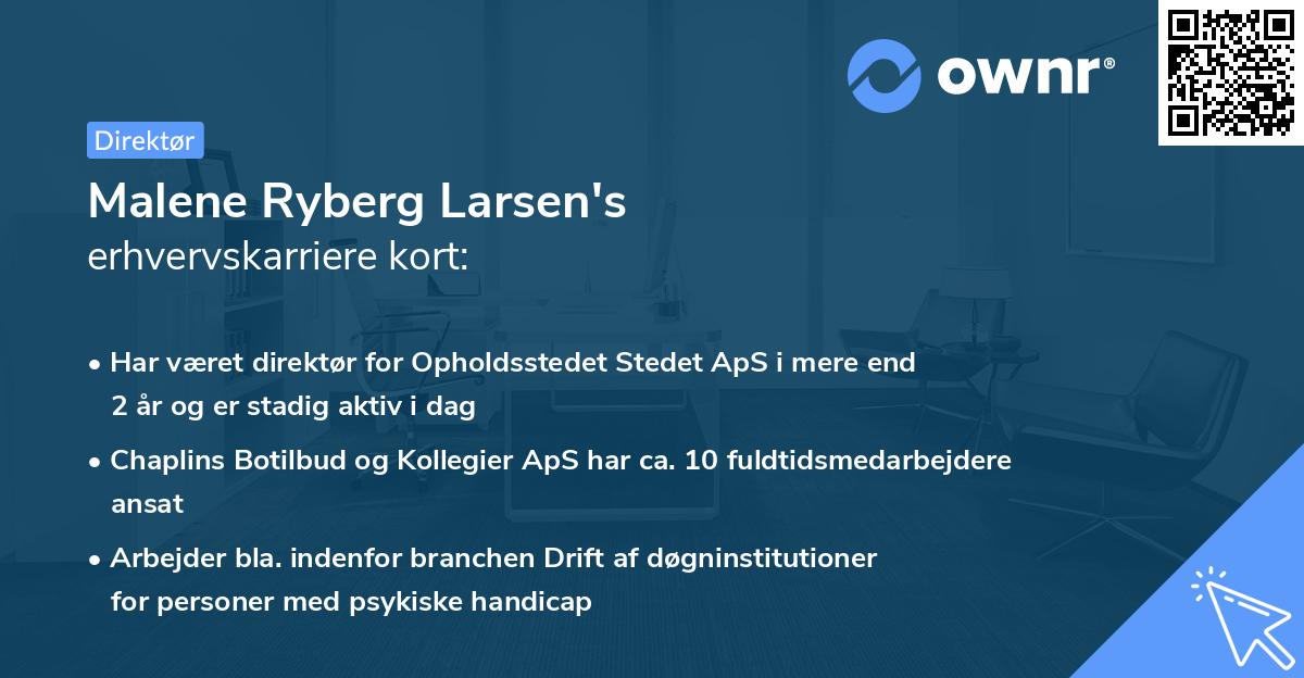 Malene Ryberg Larsen's erhvervskarriere kort