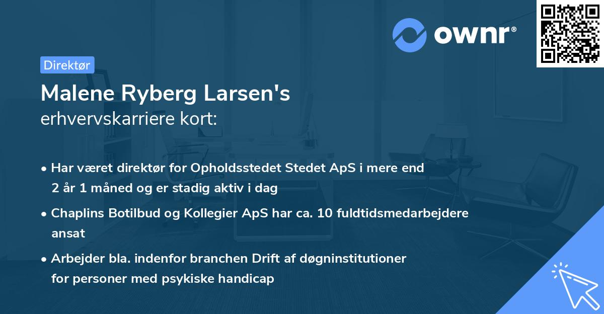 Malene Ryberg Larsen's erhvervskarriere kort