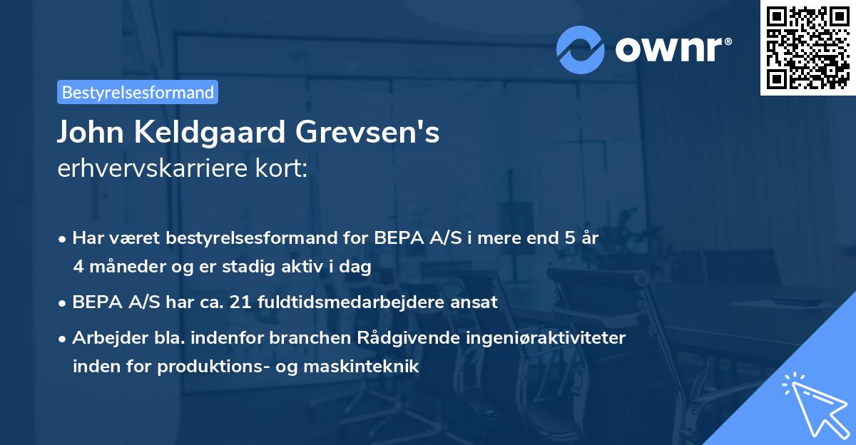 John Keldgaard Grevsen's erhvervskarriere kort