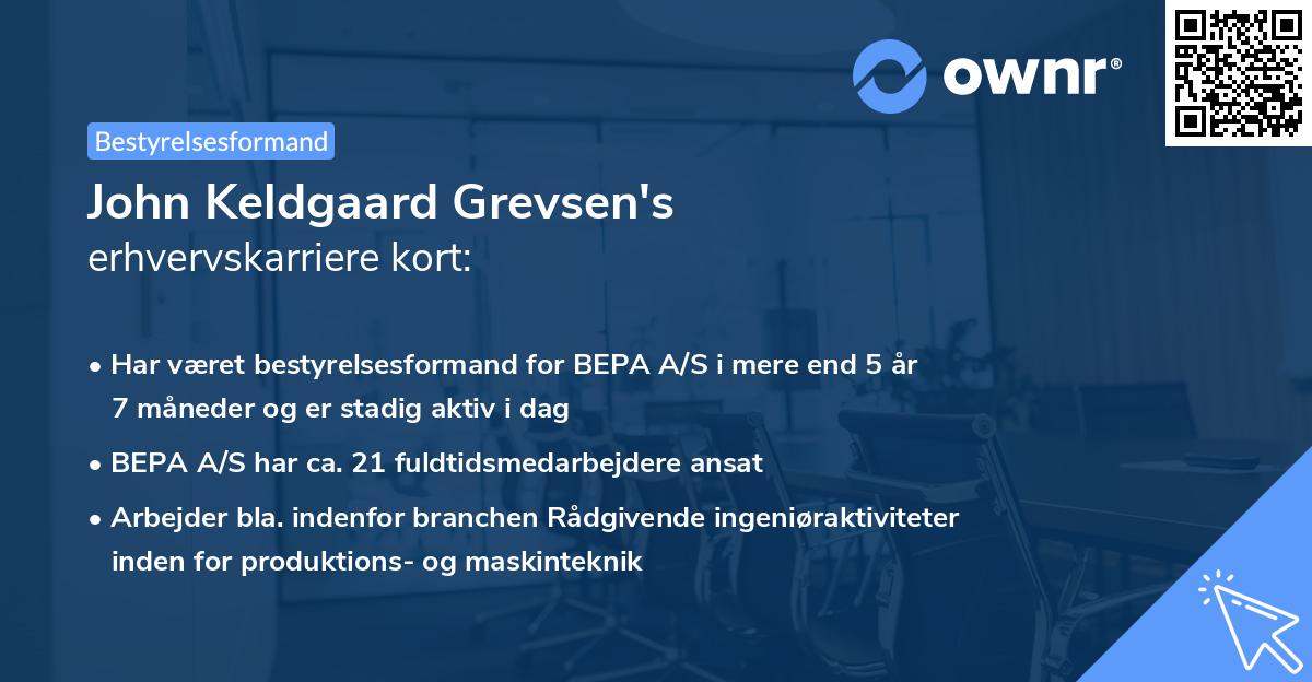 John Keldgaard Grevsen's erhvervskarriere kort