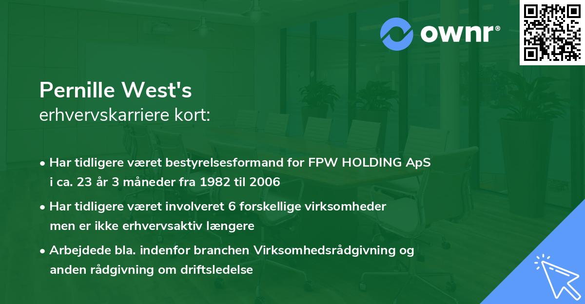 Pernille West's erhvervskarriere kort