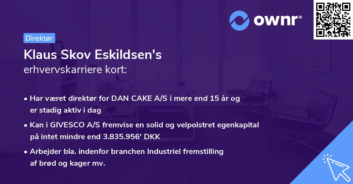 Klaus Skov Eskildsen's erhvervskarriere kort