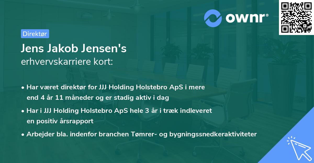 Jens Jakob Jensen's erhvervskarriere kort