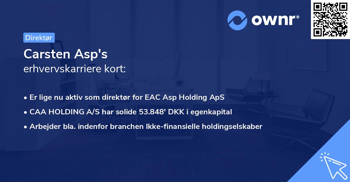 Carsten Asp's erhvervskarriere kort