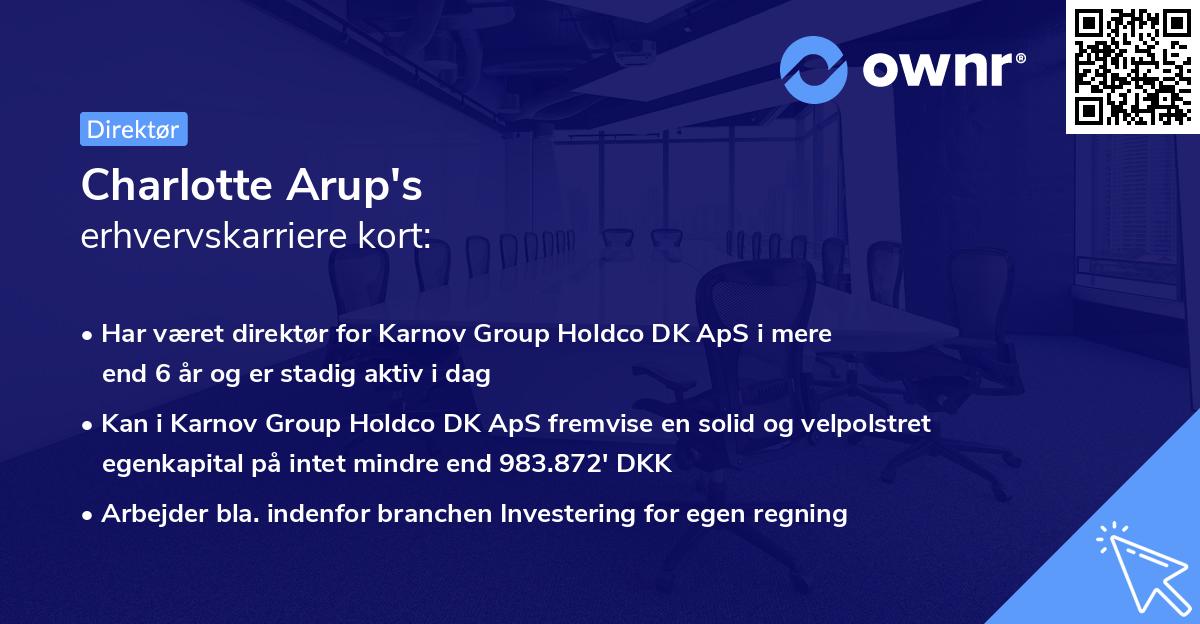 Charlotte Arup's erhvervskarriere kort