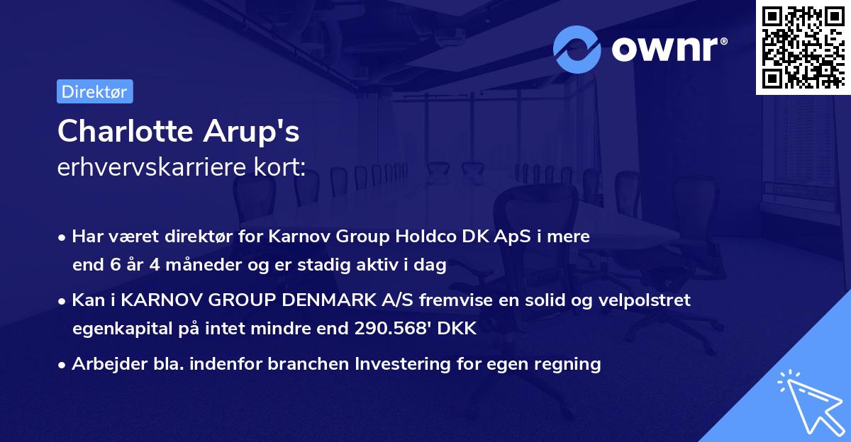 Charlotte Arup's erhvervskarriere kort