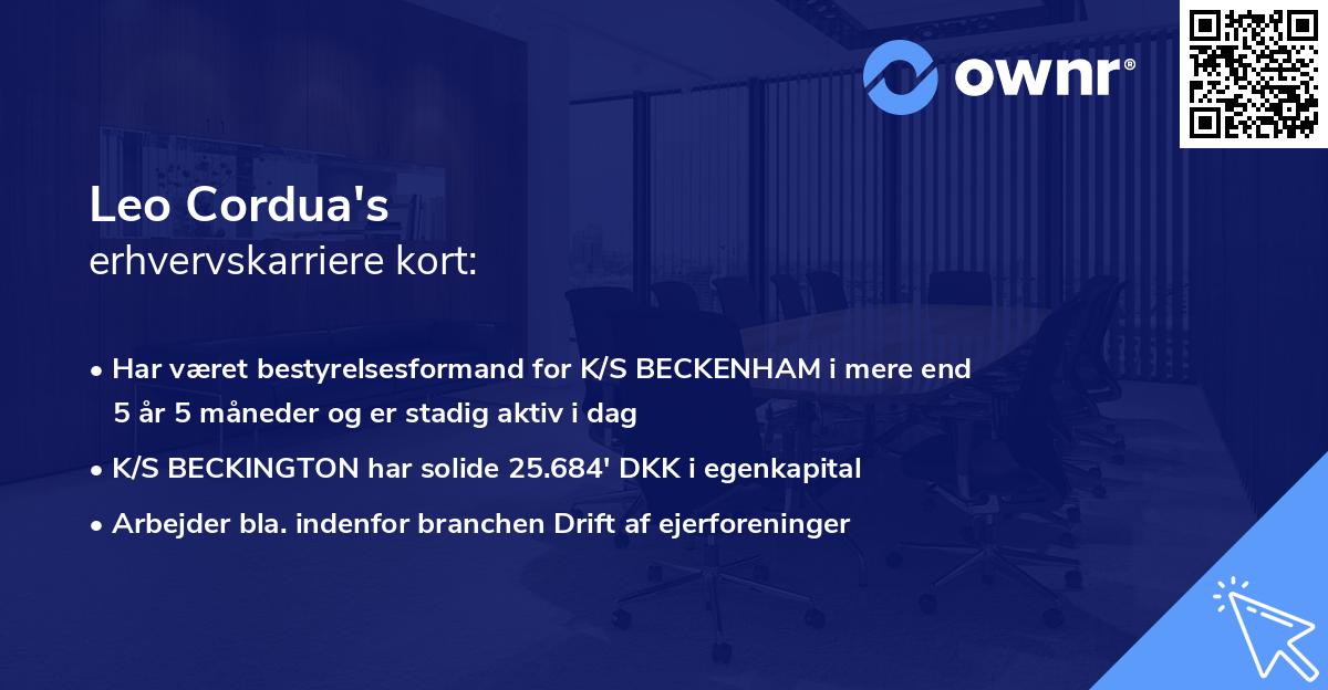 Leo Cordua's erhvervskarriere kort