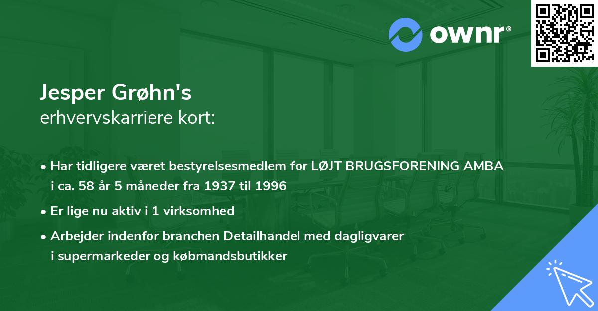 Jesper Grøhn's erhvervskarriere kort