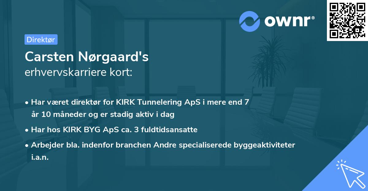 Carsten Nørgaard's erhvervskarriere kort