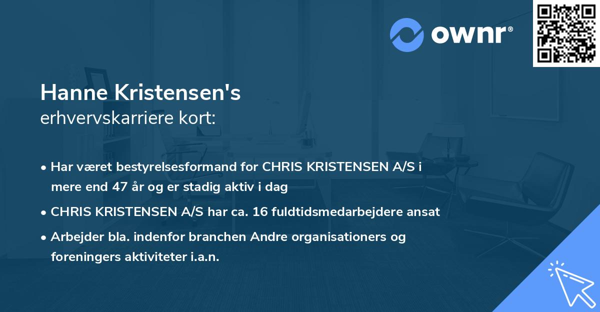 Hanne Kristensen's erhvervskarriere kort