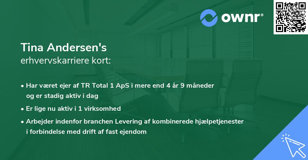 Tina Andersen's erhvervskarriere kort