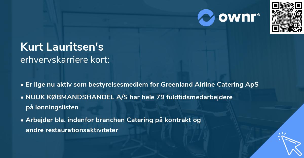 Kurt Lauritsen's erhvervskarriere kort