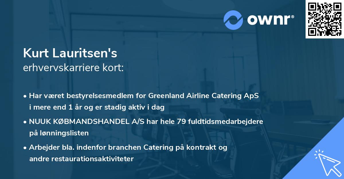 Kurt Lauritsen's erhvervskarriere kort