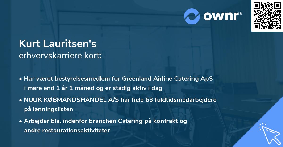 Kurt Lauritsen's erhvervskarriere kort