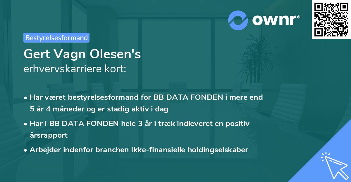 Gert Vagn Olesen's erhvervskarriere kort