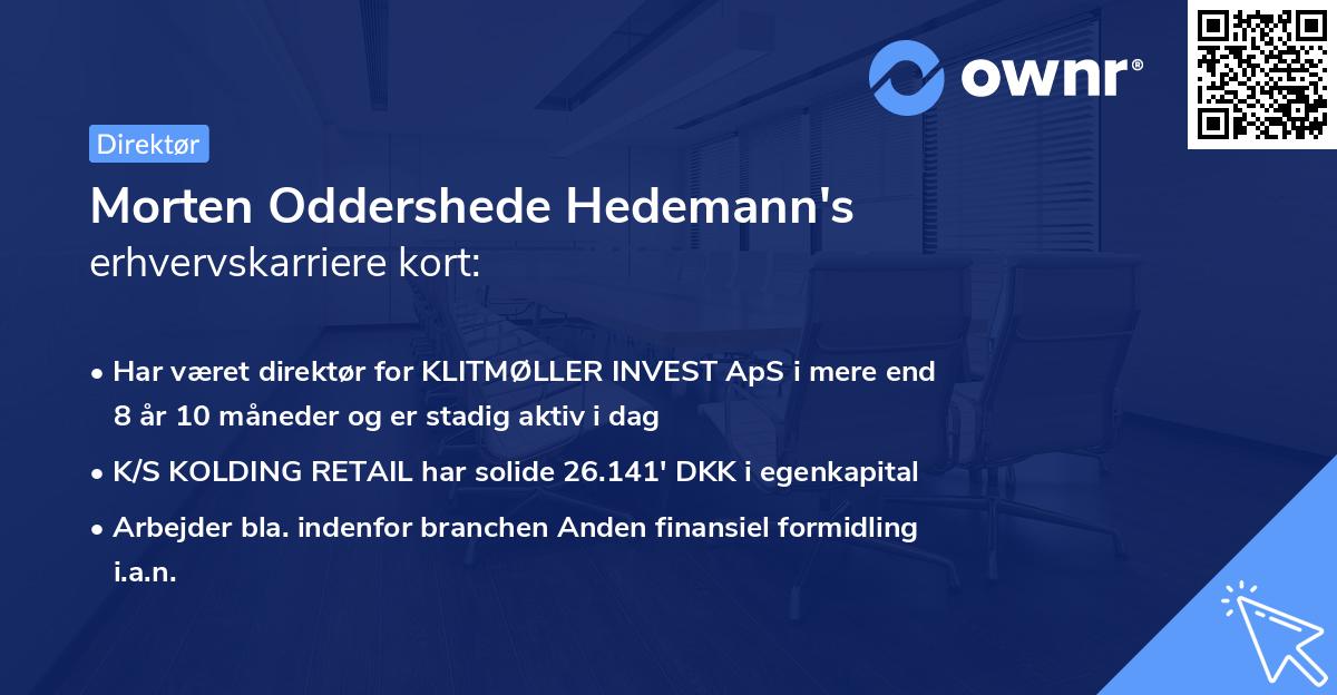 Morten Oddershede Hedemann's erhvervskarriere kort