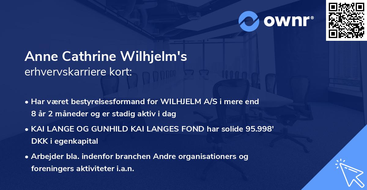 Anne Cathrine Wilhjelm's erhvervskarriere kort