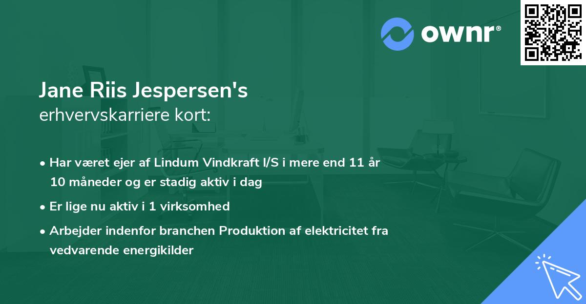 Jane Riis Jespersen's erhvervskarriere kort