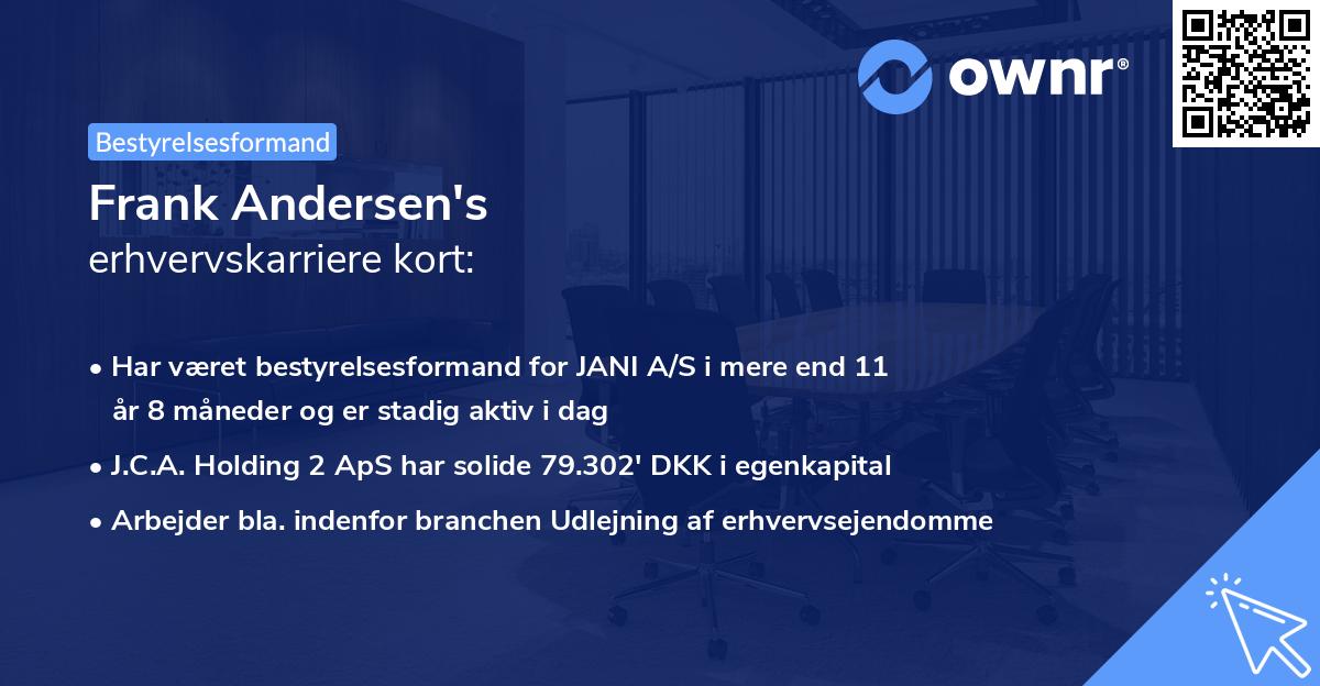 Frank Andersen's erhvervskarriere kort