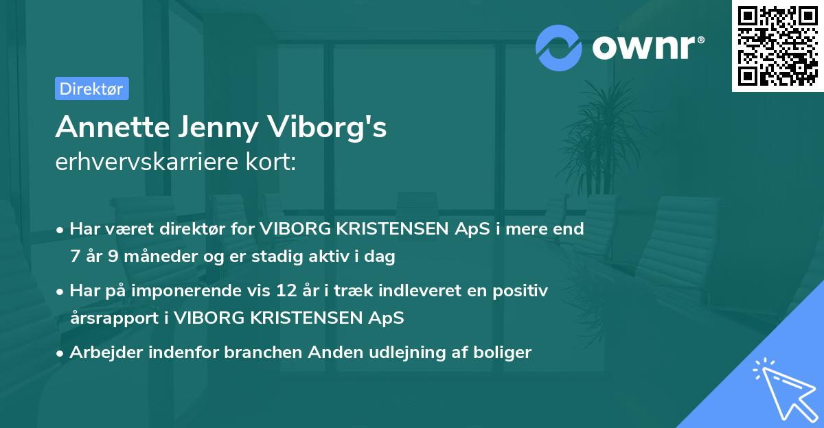 Annette Jenny Viborg's erhvervskarriere kort