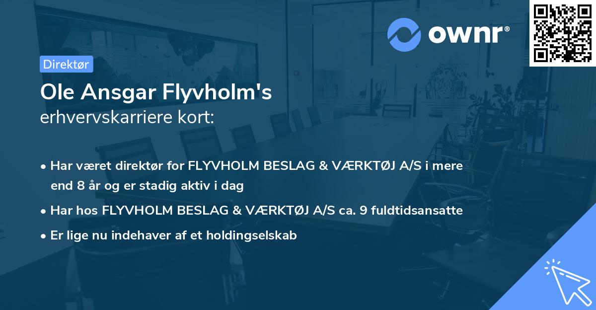 Ole Ansgar Flyvholm's erhvervskarriere kort