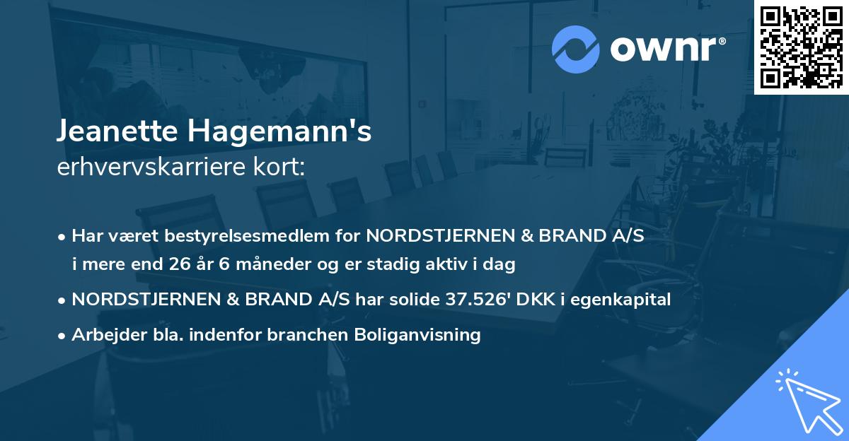 Jeanette Hagemann's erhvervskarriere kort